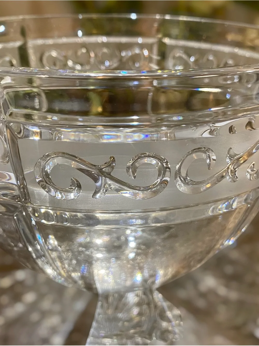 Vintage Marquis by Waterford Arabesque Crystal Fruit Bowl Signed - Picture 9 of 12